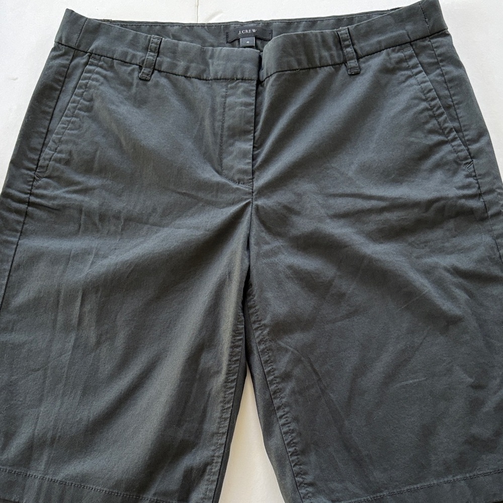 J. Crew Dark Charcoal Straight-Leg Chino Shorts